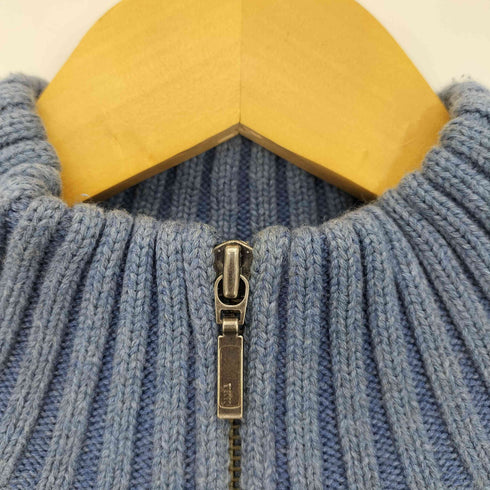 エルエルビーン L.L.Bean 00s コットン ハーフジップ マルチボーダー リブ ニット メンズ import:S