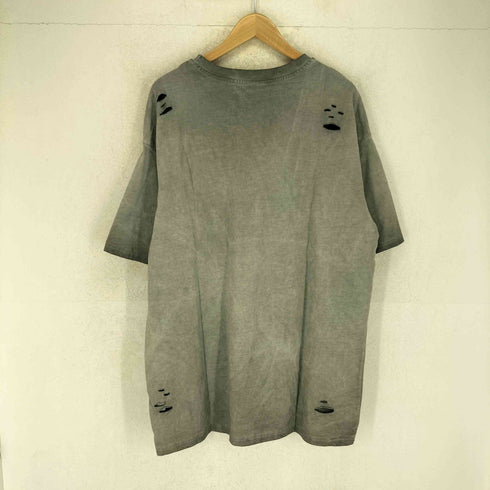 DAILY STYLE デイリースタイル ダメージ加工 ロゴ刺繍 クルーネック 半袖 Tシャツ street メンズ XL
