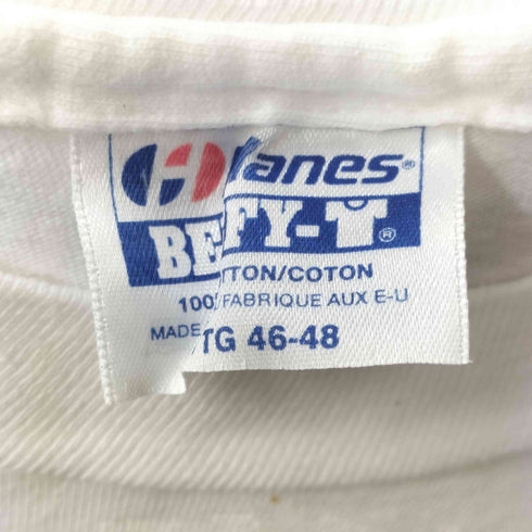 ヘインズ Hanes The CD USA製 S/S 企業プリントTシャツ 袖裾シングル メンズ JPN:XL