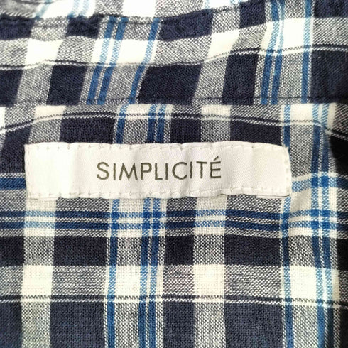 シンプリシテェ SIMPLICITE インドコットン ロングスリーブ チェックシャツ レディース