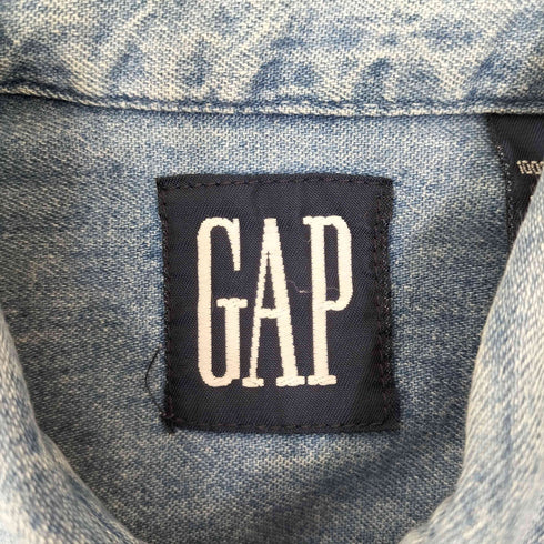 ギャップ Gap 90s OLD GAP オールドギャップ USA製 デニム地 シャツ メンズ S