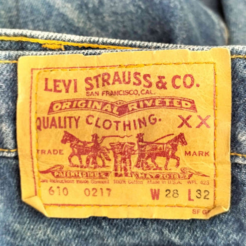 リーバイス Levis 80-90s USA製 610 エルパソ工場 ボタン裏525刻印 テーパード スリム デニムパンツ レディース W28