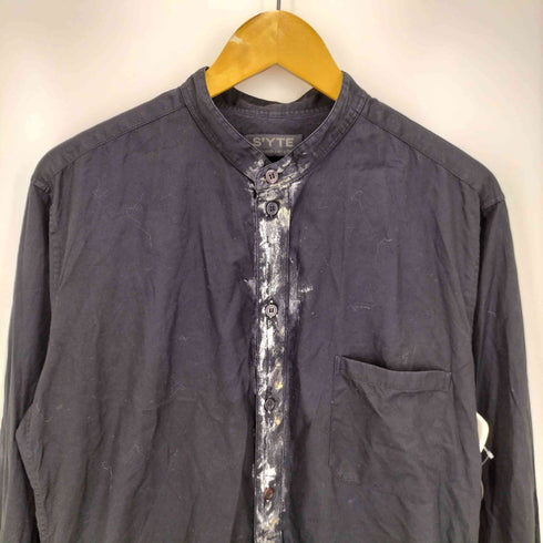 サイトバイヨウジヤマモト syte by Yohji Yamamoto 23SS 100/2 Broad Foil stamping Stand Collar Long Shirt メンズ JPN:3