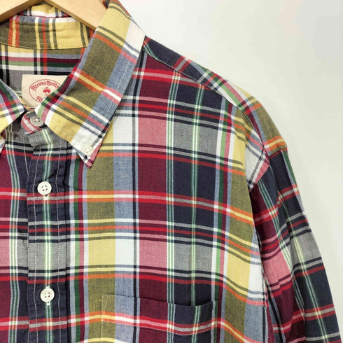 レッドフリースブルックスブラザース Red Fleece Brooks Brothers マドラスチェック ボタンダウン シャツ メンズ import:L