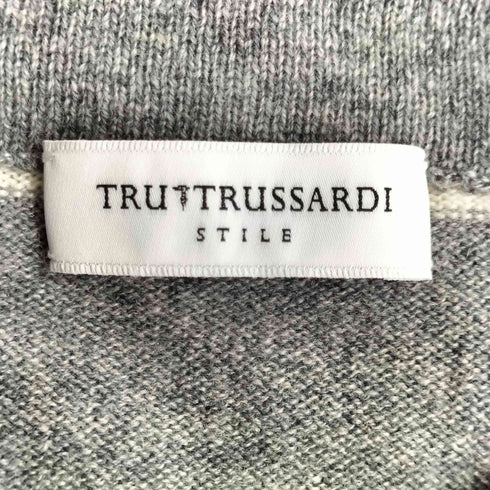 トラサルディ TRUSSARDI カシミヤ ボーダー ロングニット レディース 38