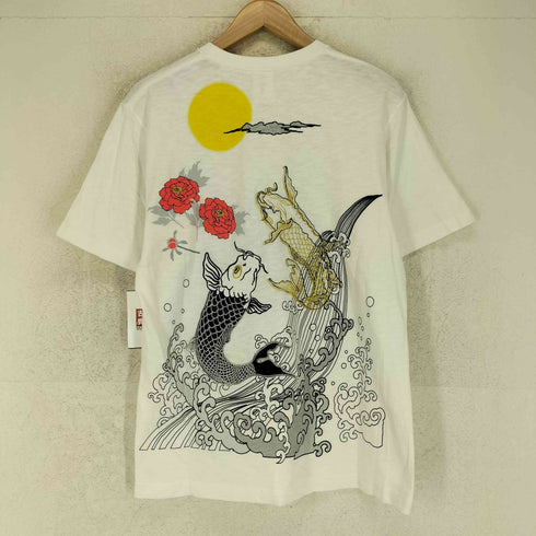 蹴覇道 鯉 和柄 刺繍 半袖 Tシャツ メンズ L