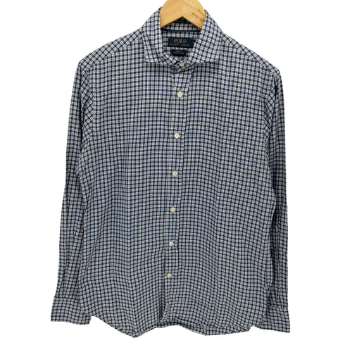 ポロラルフローレン POLO RALPH LAUREN 現行タグ SLIM FIT ITALIAN FABRIC チェック カッタウェイ 長袖 シャツ メンズ import:M