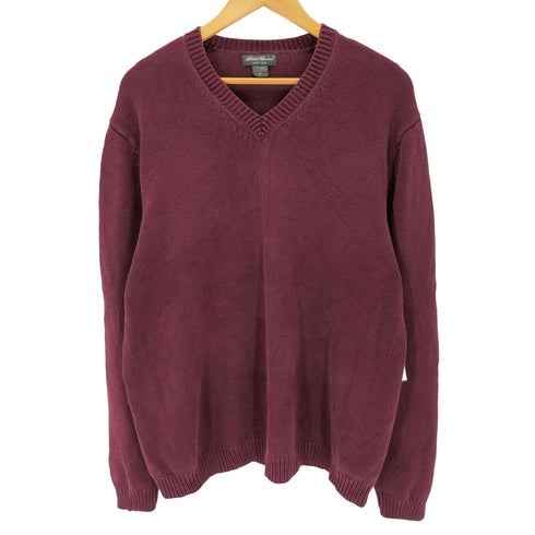 エディーバウアー Eddie Bauer Vネック コットンニットセーター メンズ XL
