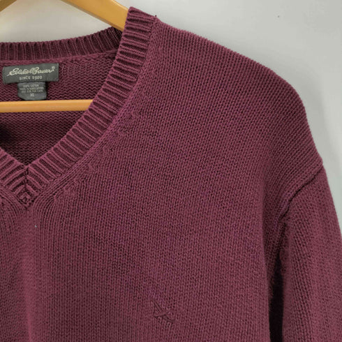 エディーバウアー Eddie Bauer Vネック コットンニットセーター メンズ XL
