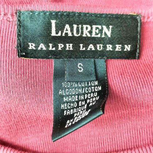 ローレンラルフローレン LAUREN RALPH LAUREN ロゴ刺繍 クルーネック カットソー レディース import:S
