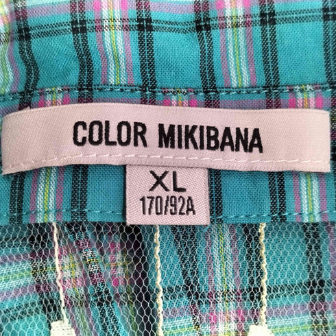 COLOR MIKIBANA フリルデザイン シアー切替 半袖シャツ レディース JPN:XL