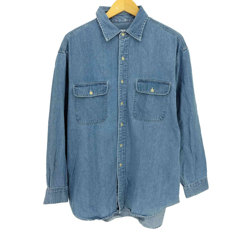 ブルックスブラザーズ BROOKS BROTHERS 90-00s SPORT SHIRT ダブルポケット デニムシャツ メンズ import:L