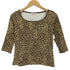GHATEAU LAFON シャトー・ラフォン ヒョウ柄 スタッズ クルーネック長袖Tシャツ Y2K レディース import:S