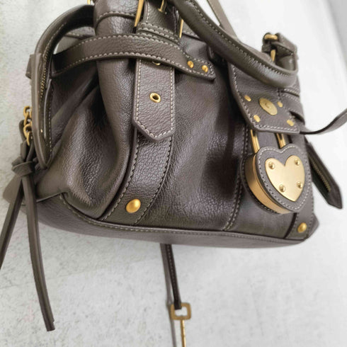 ECODAY エコデー チャーム ハートロック 2WAY ショルダー ハンドバッグ レディース