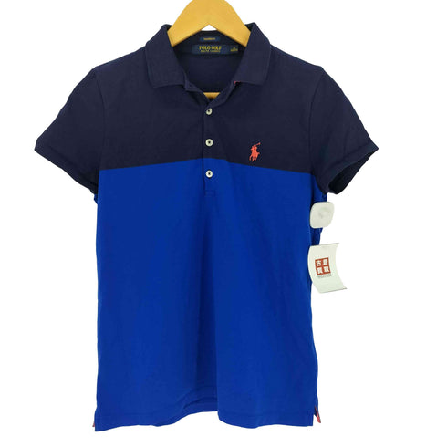 ポロゴルフラルフローレン POLO GOLF RALPH LAUREN ロゴ刺繍 バイカラー 半袖 ポロシャツ レディース import:M
