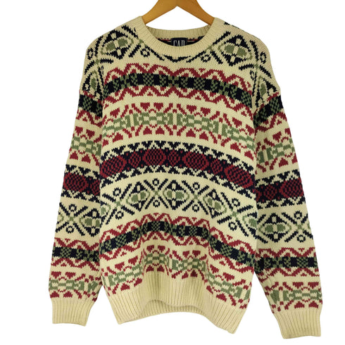 ギャップ Gap 90S OLD 総柄コットンニット メンズ import:M