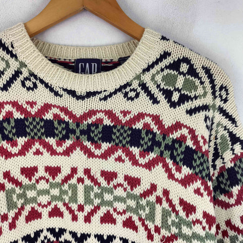 ギャップ Gap 90S OLD 総柄コットンニット メンズ import:M