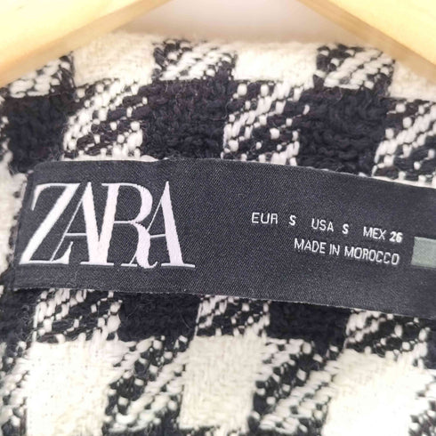 ザラ ZARA ツイードノーカラージャケット レディース import:S