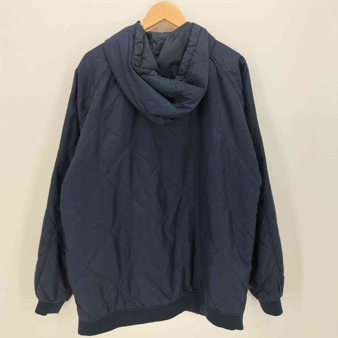 メッカ mecca 90-00s ロゴ刺繍 ナイロン キルティング ジップアップ フーディジャケット メンズ import:M