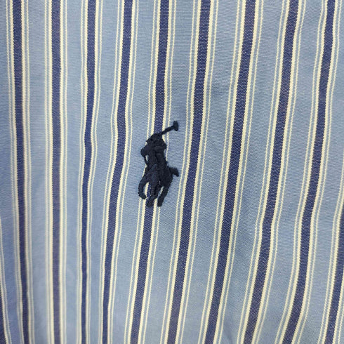 ラルフローレンスポーツ RALPH LAUREN SPORT SLIM FIT ポニー刺繍 ストライプ柄 L/S シャツ レディース JPN:7号