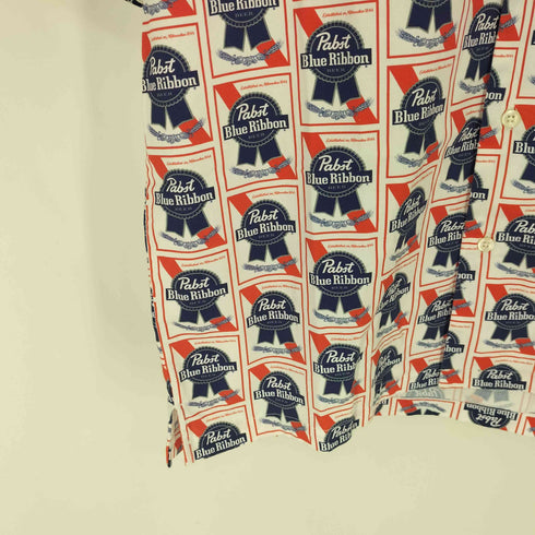 ジャーナルスタンダードレリューム JOURNAL STANDARD relume pabst blue ribbon コットン 総柄 オープンカラー 開襟 シャツ メンズ JPN:M