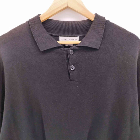 CYPRESS LINKS 90s オーバーサイズ ブランク ニットポロ メンズ import:L