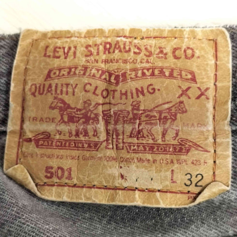 リーバイス Levis 90S 653刻印 501 先染めブラック ボタンフライ デニム レディース