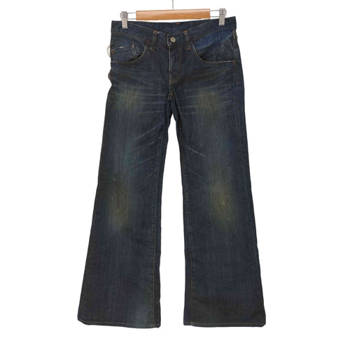 ヒステリックグラマー HYSTERIC GLAMOUR 00S ダメージ加工 ボタンフライ ブーツカット デニムパンツ Y2K レディース JPN:S