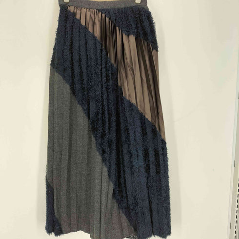 カラー kolor 16AW 本人期 異素材切替 マルチカラー パネル プリーツ ロングスカート レディース JPN:1