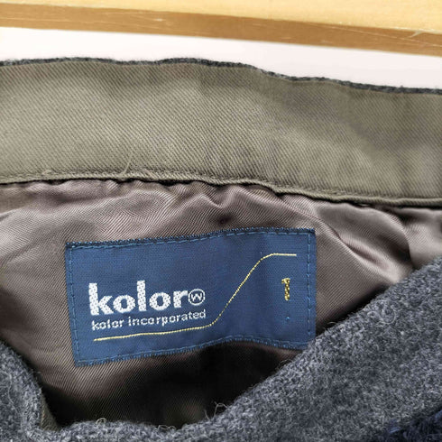 カラー kolor 16AW 本人期 異素材切替 マルチカラー パネル プリーツ ロングスカート レディース JPN:1