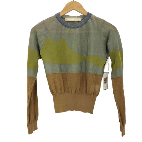 ラインヴァンド LEINWANDE Landscape Intarsia Knit Top ランドスケープインターシャニットトップ レディース F
