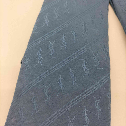イヴサンローラン Yves Saint Laurent シルク100 ロゴ ジャガード ネクタイ メンズ