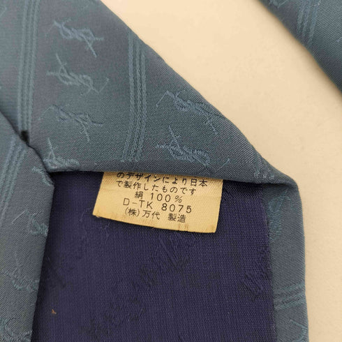 イヴサンローラン Yves Saint Laurent シルク100 ロゴ ジャガード ネクタイ メンズ
