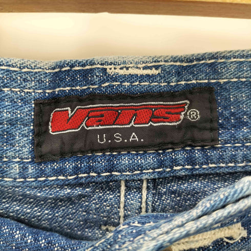 バンズ VANS 90S 旧ロゴ刺繍タグ ワッフル デニムショーツ メンズ JPN:M