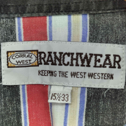 RANCHWEAR マルチストライプ柄 L/S ウエスタンシャツ メンズ 15 1/2