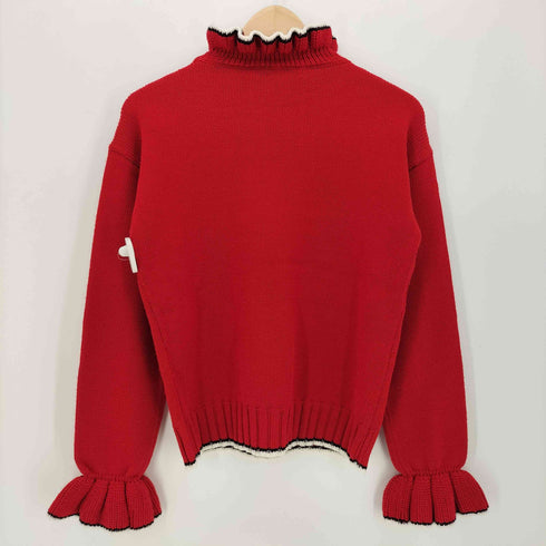 エムエスジーエム MSGM オールドイングリッシュ ロゴ フリル ニット レディース import:XS