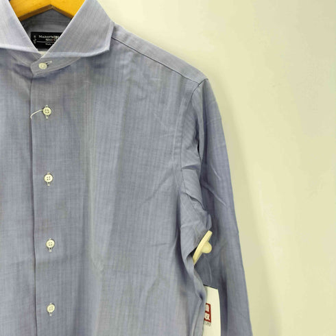メーカーズシャツカマクラ Makers Shirt 鎌倉 ヘリンボーン ストライプ ワイドカラー ドレス シャツ メンズ 15 3/4