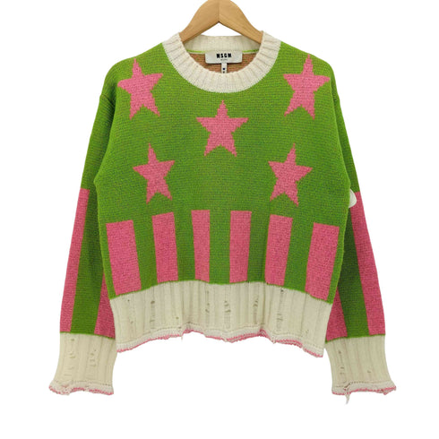 エムエスジーエム MSGM Distressed Star Sweater スターモチーフ ダメージ セーター レディース import:XS
