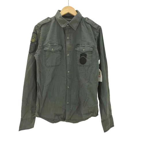 フォックスレーシング FOX RACING 90-00S OLD アーム スカル パッチ ミリタリー ワーク シャツ Y2K メンズ import:M