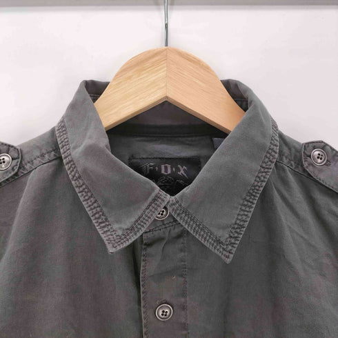 フォックスレーシング FOX RACING 90-00S OLD アーム スカル パッチ ミリタリー ワーク シャツ Y2K メンズ import:M