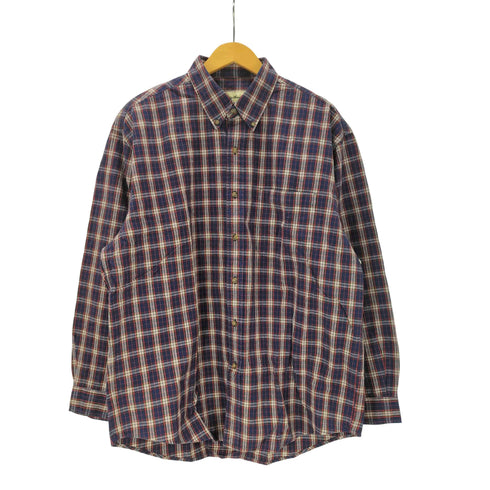 エディーバウアー Eddie Bauer 00S OLD 白タグ フランネル チェック シャツ メンズ import:L
