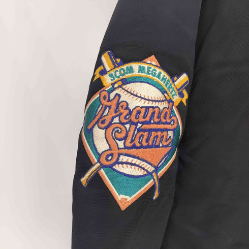 スターター STARTER 80-90S ロゴ刺繍 中綿 袖ワッペン ナイロン スタジアム ジャンパー スタジャン メンズ import:XL