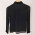 マックスマーラ MAX MARA MADE IN ITALY SILK 100% イタリア製 銀タグ 絹 シルク シワ プリーツ シアー シャツ ブラック レディース EUR:38
