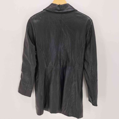 SAKI LEATHER 本革 ジップアップ スタンドカラー レザーコート レディース 38