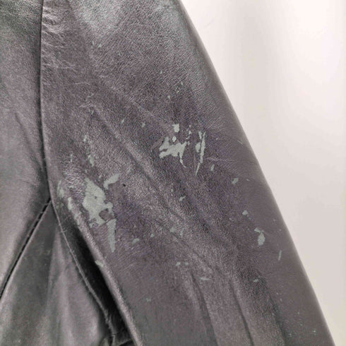 SAKI LEATHER 本革 ジップアップ スタンドカラー レザーコート レディース 38