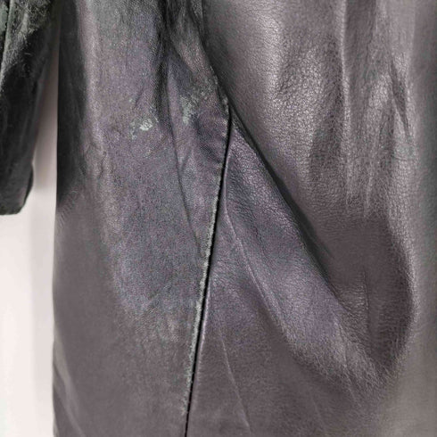 SAKI LEATHER 本革 ジップアップ スタンドカラー レザーコート レディース 38