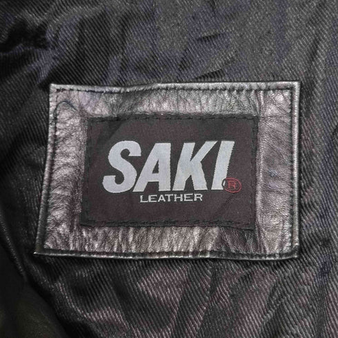 SAKI LEATHER 本革 ジップアップ スタンドカラー レザーコート レディース 38
