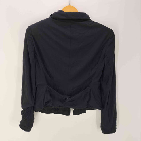 ジョルジオアルマーニ Giorgio Armani 90-00S OLD MADE IN ITALY イタリア製 変形 ダブルジップ クロップド ジャケット ブラック LAMPO ジップ Y2K レディース