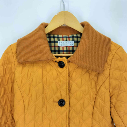 バーニーズニューヨーク BARNEYS NEWYORK 裏地チェック 襟リブニット キルティング コート レディース 86-94 154-162