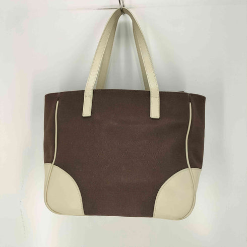 フォクシー FOXEY レザー パイピング キャンバス トートバッグ レディース